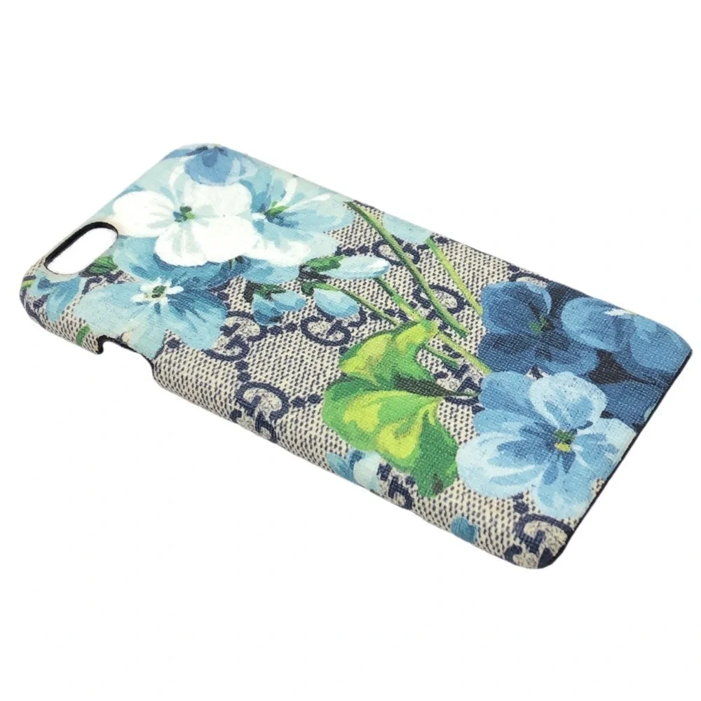 GUCCI Beige Blue Floral GG Monogram Logo Apple IPhone6 Phone Case NEW